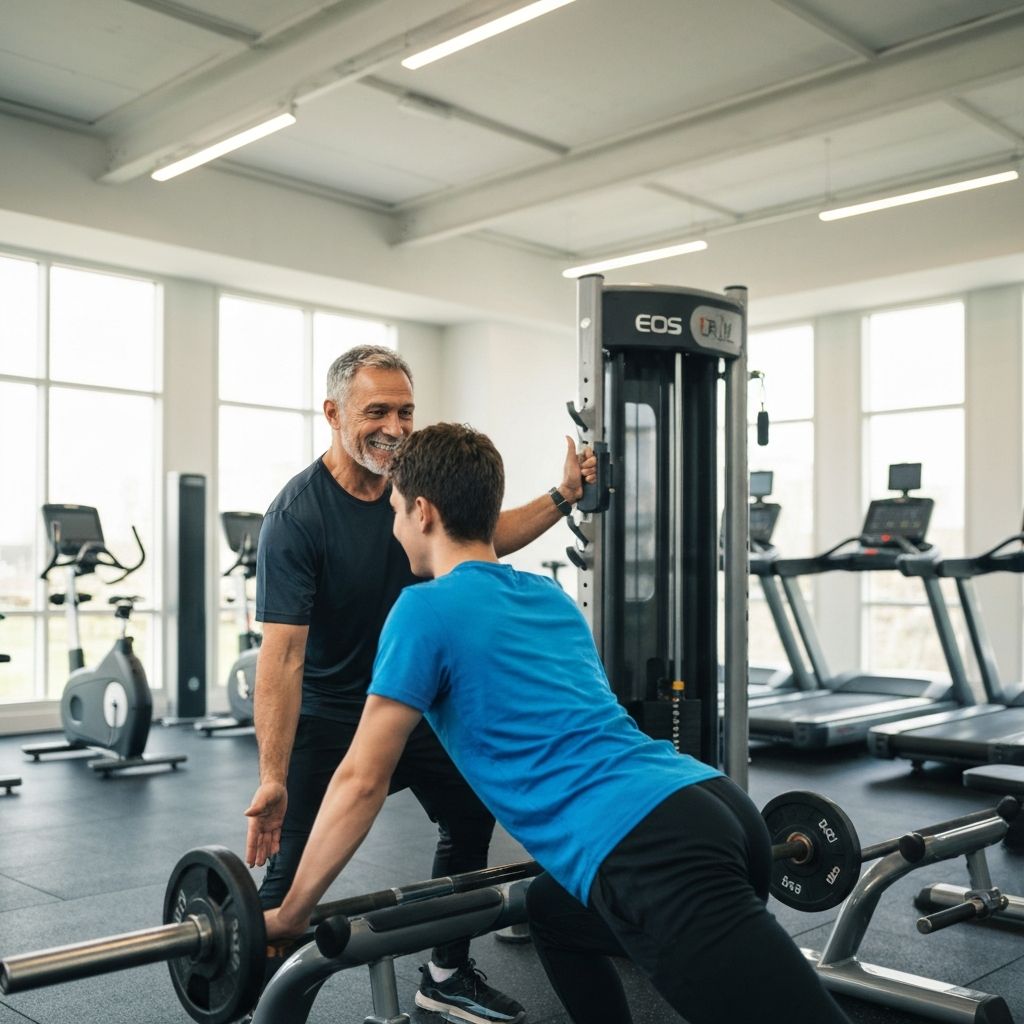 Trainer hilft Kundin